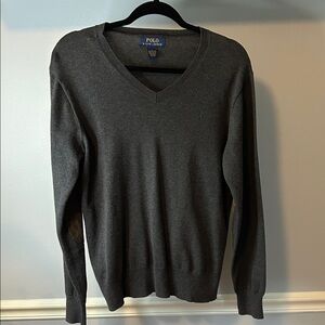 Polo by Ralph Lauren Men's Charcoal V-Neck Sweater